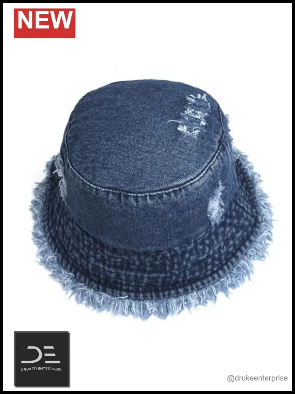 Denim Bucket Hat for Women Ripped Sun Hat Outdoor Cap